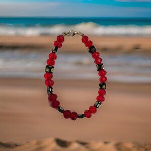 Red /Black bracelet ~ 7 inch
